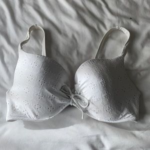White Eyelet Bikini Top - 36D